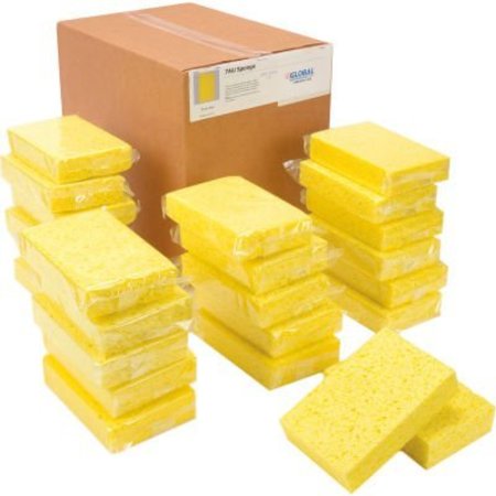 Americo Global Industrial Cellulose Sponge, Yellow, 4.25in x 6.25in - Case of 24 Sponges 670332
